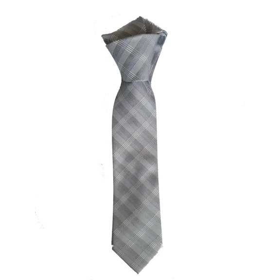 Calvin Klein Men's Slim Tonal Truss Check Tie, Grey/White