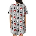 thumbnail image 4 of Womens Pajama Sets With Pocket, Cute Silhouette Dog Lounge Sets Short Sleeve Sleepwear PJ Sets for Women, 4 of 6