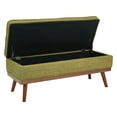thumbnail image 2 of Katheryn Storage Bench in Green Fabric with Light Espresso Legs, 2 of 7