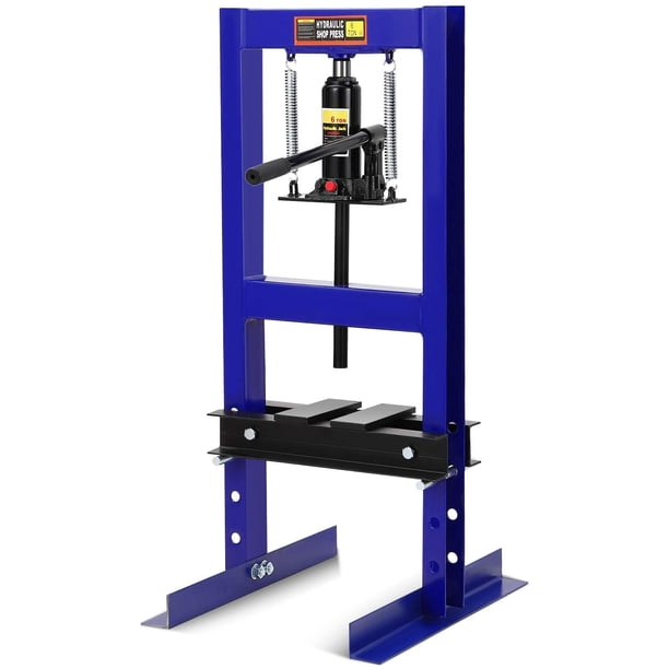 QinaQin Prensa hidráulica de piso tipo H de 6 toneladas, con mesa ajustable y placas de presión para reparación automotriz o formado de metal