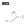 thumbnail image 3 of Unique Bargains 10Set Ribbon Crimp Clamp Ends Lobster Claw Clasps & Chain 10mm Silver White for DIY, 3 of 7