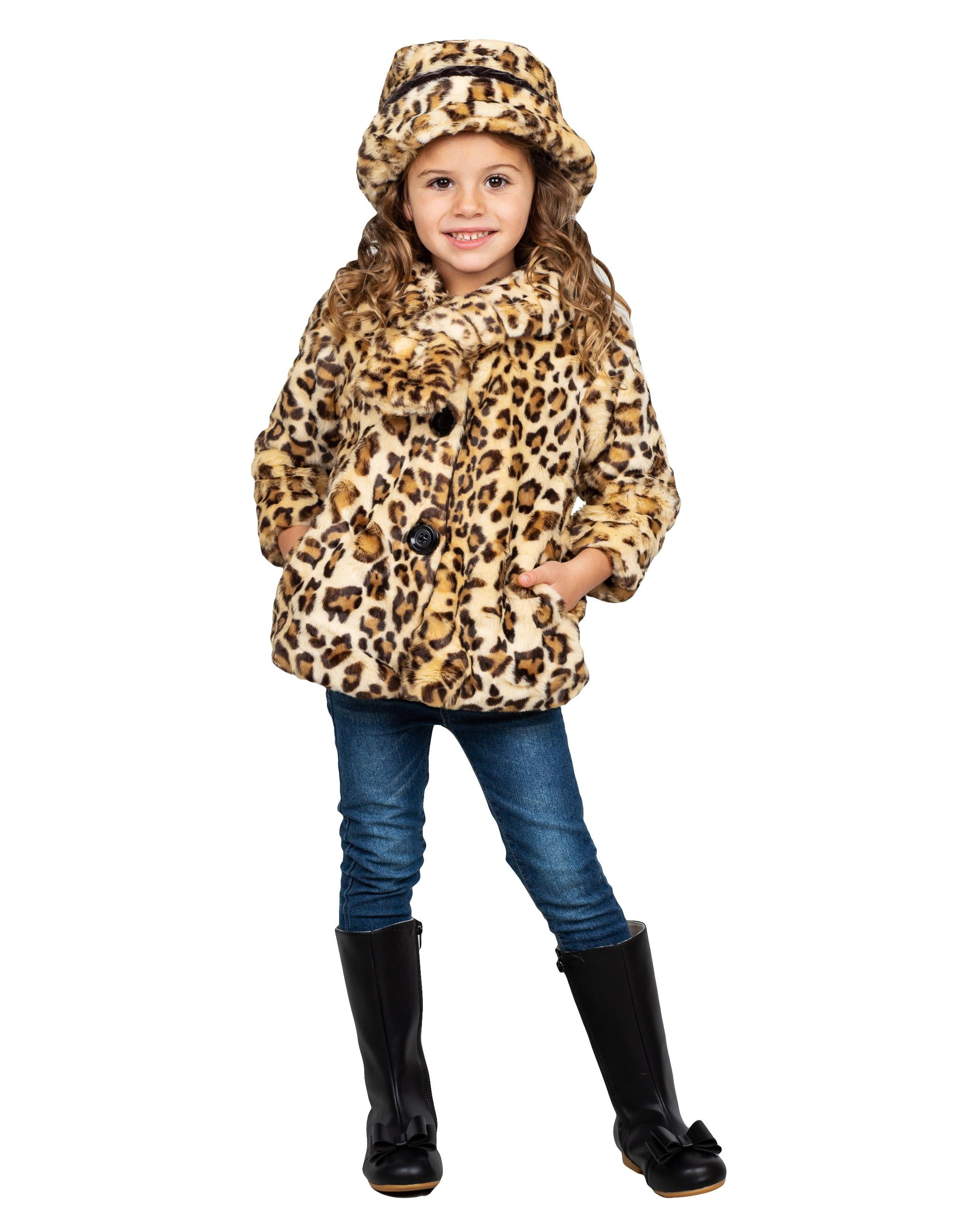 12 Month to 5 Year Infant,Toddler Girl's Fall Winter Faux Fur dress coat jacket 