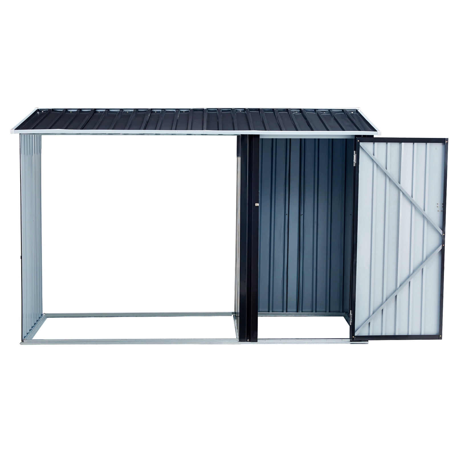 Storage Shed, 3 x 3 FT Metal Utility Shed with Lockable Door for Garden Lawn Backyard, Dark Gray
