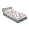 thumbnail image 2 of Ambesonne Floral Fitted Sheet & Pillow Sham Set, Flourishing Spring Flowers, Twin, Lavender Blue Orange, 2 of 2