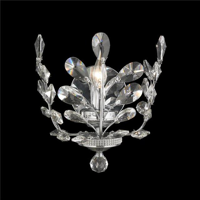Worldwide Lighting W23152C12 Aspen Collection 1 Light Chrome Finish with Clear Crystal Wall Sconce