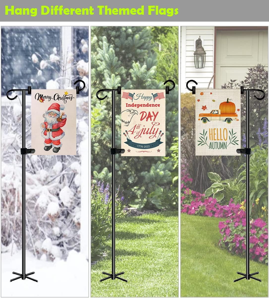 50-inch Outdoor Garden Flag Stand, Extra Tall Yard Flag Holder for Outside 12x18 Home Patio Decor, 1-Pack