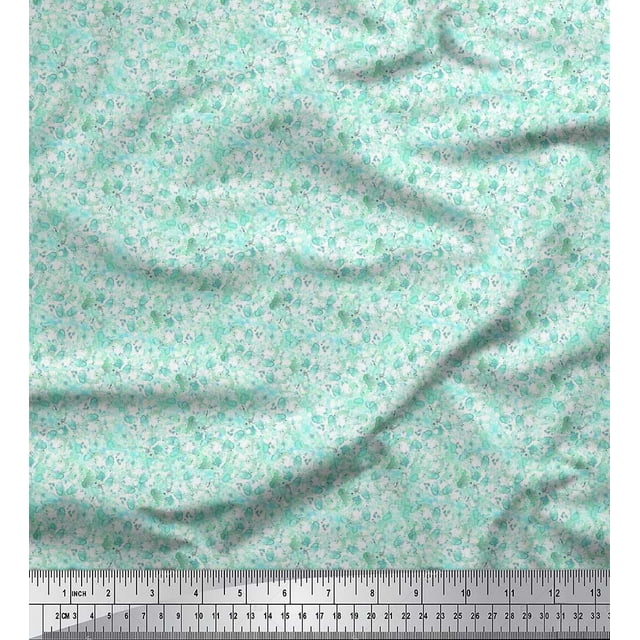 Soimoi Satin Silk Fabric Flower Watercolor Decor Fabric Printed Yard 42 Inch Wide
