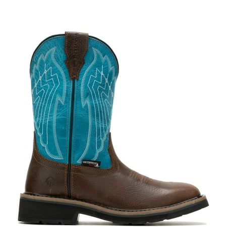 

Wolverine Rancher Eagle Waterproof Steel-Toe Wellington Work Boot Women Brown/Teal