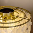 thumbnail image 3 of Coastal Natural Capiz Shell Tiered Flush Mount Ceiling Light with Antique Gold Metal Unique Tiered Seashell Close to Ceiling Lamp for Dining Room Living Room (W 18"), 3 of 9