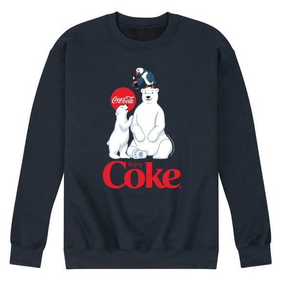 Coca-Cola - Polar Bears and Puffin - Men's Long Sleeve Crew Fleece Sweatshirt