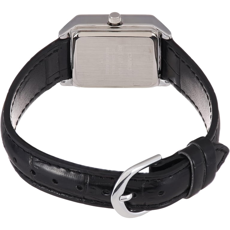 Rectangular Leather Strap Silver Dial Dress Watch with Japanese Quartz Movement SWR049 / SWR0103 - Liria Jewelry main image 4