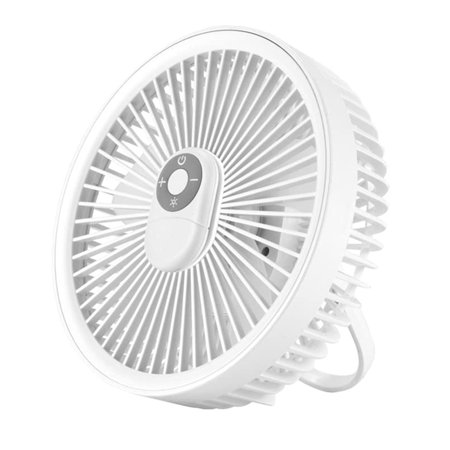 

Camping Fan with LED Lantern 4000MAh Outdoor Small Tent Fan Portable Quiet Desk Fan for Picnic BBQ Fishing Travel White