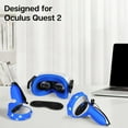 thumbnail image 2 of Silicone Cover Set for Oculus Quest 2 Meta Quest 2 Controller Protector Blue, Anti-Throw Strap, Silicone VR Face Cover, Protective Lens Cover, VR Headset Skin Shell Accessories for oculus quest 2, 2 of 8