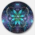 thumbnail image 1 of Designart 'Fractal Flower Blue Digital Art ' Modern wall clock, 1 of 6