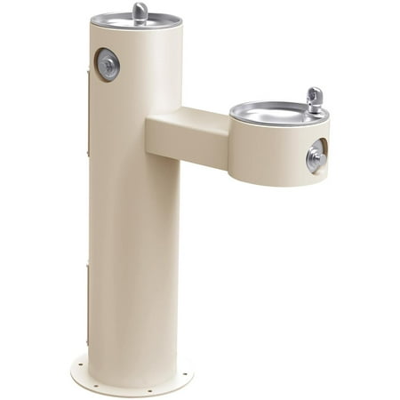 Elkay Lk4420frk 14" Outdoor Floor Mounted Bi-Level Drinking Station - Beige