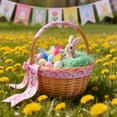 thumbnail image 5 of HuiXinOu Easter Themed Ribbons For Crafts, 14.7ft Egg And Bunny Checkered Pattern Ribbon, Spring Holiday Decorations For Gift Wrapping, Wreath Bows And DIY Projects, 5 of 6