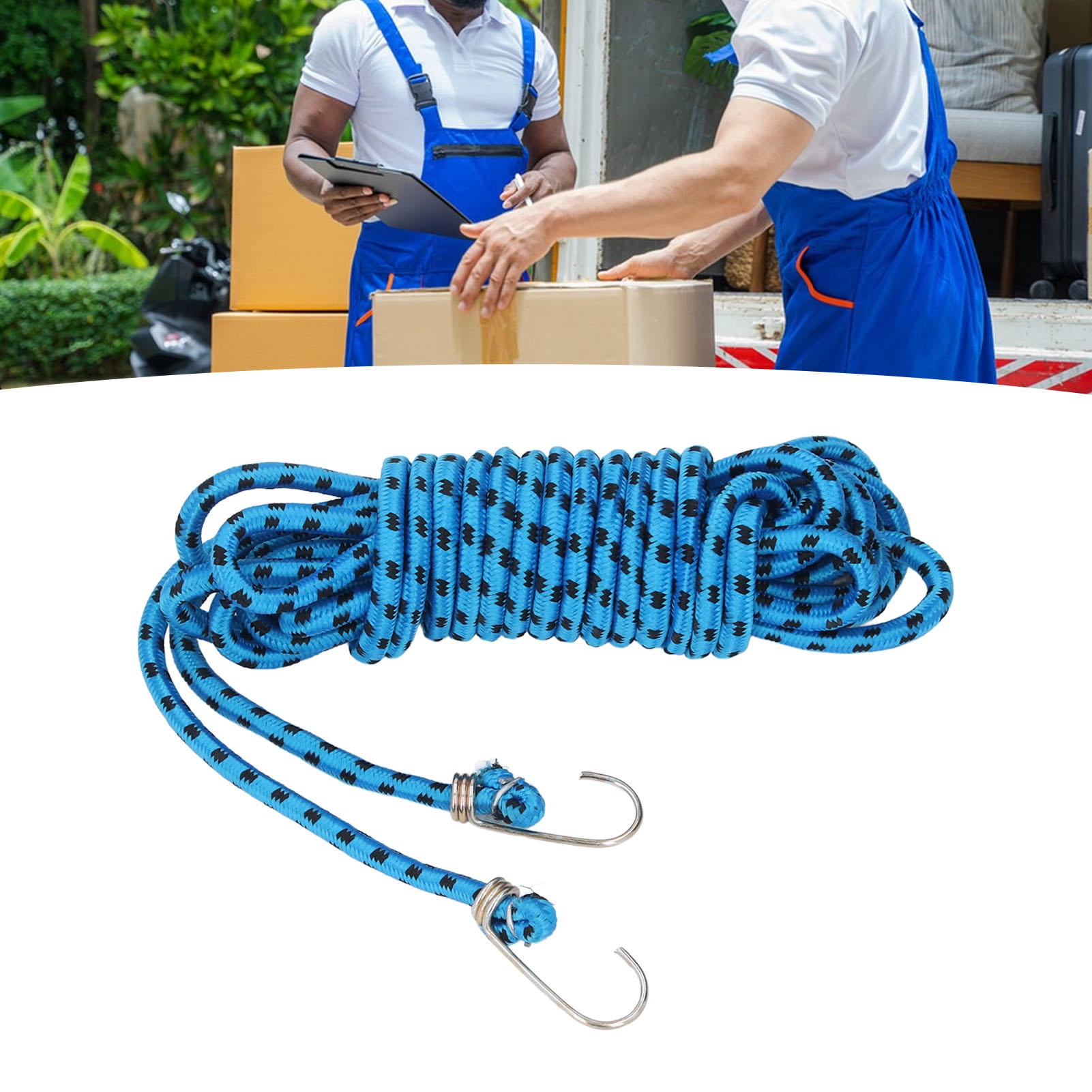 Yajisi 2‑Pack 8m Heavy‑Duty Rubber Bungee Cords – UV‑Resistant, High‑Visibility, Versatile for Outdoor & Indoor Use