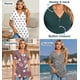 thumbnail image 5 of Blusa tipo túnica BISHUIGE para mujer, con botones, cuello en V, casual, talla 3XL, 5 of 6