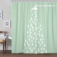 thumbnail image 2 of Green and White Shower Curtain, Funny Modern Abstract Polka Dot Fabric Shower Curtains Set for Kids Boys Girls Bathroom Decorative, Cute Fun Simple Restroom Decor Accessories with Hooks 72X72 Inch, 2 of 7