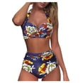 thumbnail image 2 of Aligament Swimsuit Bikini Sets For Womens High Breast Contrast Gradient Split Bikini Set One Piece, 2 of 7