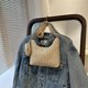 thumbnail image 1 of Bolso tejido de paja Bolso de mensajero de moda para mujer Bolso de compras informal (Caqui), 1 of 9
