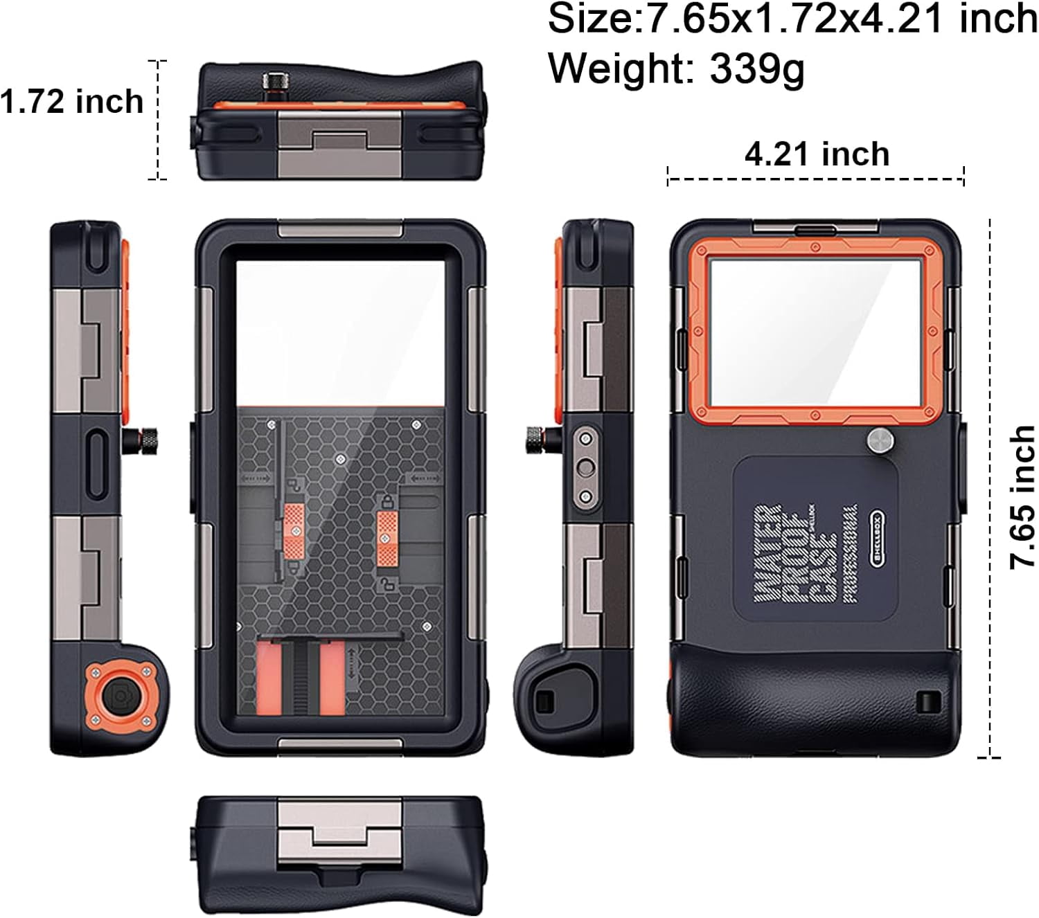 XiHAMA Professional Waterproof Diving Case for Snorkeling, 15M/50FT Underwater Photo & Video Protective Housings with Lanyard Compatible with iPhone 15/14/13/12 Samsung Galaxy S24/S23/S22