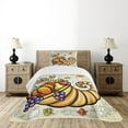 thumbnail image 4 of Ambesonne Harvest Quilted Bedspread Set 2 Pcs, Cornucopia Theme Food, Twin Size, Orange Green Purple, 4 of 5