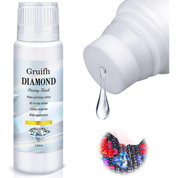 NAIMOER 2Pack Diamond Painting Sealer 240ML, Diamond Art Sealer with Sponge  Head, 5D Diamond Painting Glue Accessories Conserver Permanent Hold Shine
