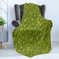 thumbnail image 4 of Nature Soft Flannel Fleece Throw Blanket, Forest Foliage Leaves Ecological Plants Woody Willow Oak Season, Cozy Plush for Indoor and Outdoor Use, 60" x 80", Olive Green Apple Green, by Ambesonne, 4 of 5