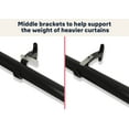 thumbnail image 3 of THD Wrap Around Room Darkening Grommet Curtain Rod & Bracket Set - Adjustable Telescoping Curtain Rod - Sturdy Rustproof Pipe 1" Diameter for Heavier Blackout Drapes - 48" to 86" Inch - Matte Black, 3 of 5