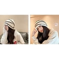 thumbnail image 5 of Crochet Beanies for Women Baggy Beanie Womens Berets Striped Bonnet Hat Roll up Edge Fall Winter Hat Ski Cap Travel, 5 of 7