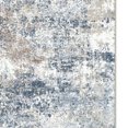 thumbnail image 3 of 8' Blue And Ivory Abstract Washable Runner Rug, 3 of 5