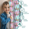 thumbnail image 3 of Blackout Kids Curtains,Pink Cartoon Unicorn Horn Flower Pattern Childrens Insulated Curtains Set Of 2,Bedroom Essentials,Toddler Room Decor 42"x63", 3 of 5