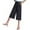 Black##1, variant on Jsaierl Womens Linen Capri Pants Summer Elastic Waist Capri Shorts Petite Wide Leg Cotton Skimmer Capris Lounge Solid Color Athletic Capris Women's Capris Under 10