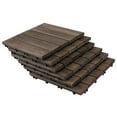thumbnail image 1 of Outsunny Wood Interlocking Deck Tiles, 27 Pcs Outdoor Flooring Tiles, 1 of 10