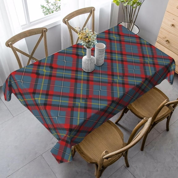 Rectangle Tablecloth, Irish Clan Macnamara McNamara Tartan Plaid Stain Resistant, Wrinkle Free, Washable Polyester Cover for Dining, Parties, and Camping