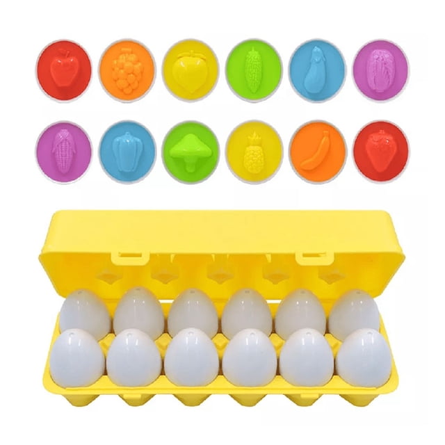 Juego Educativo Para Niños, Juguete Didáctico Huevos Colores amarillo