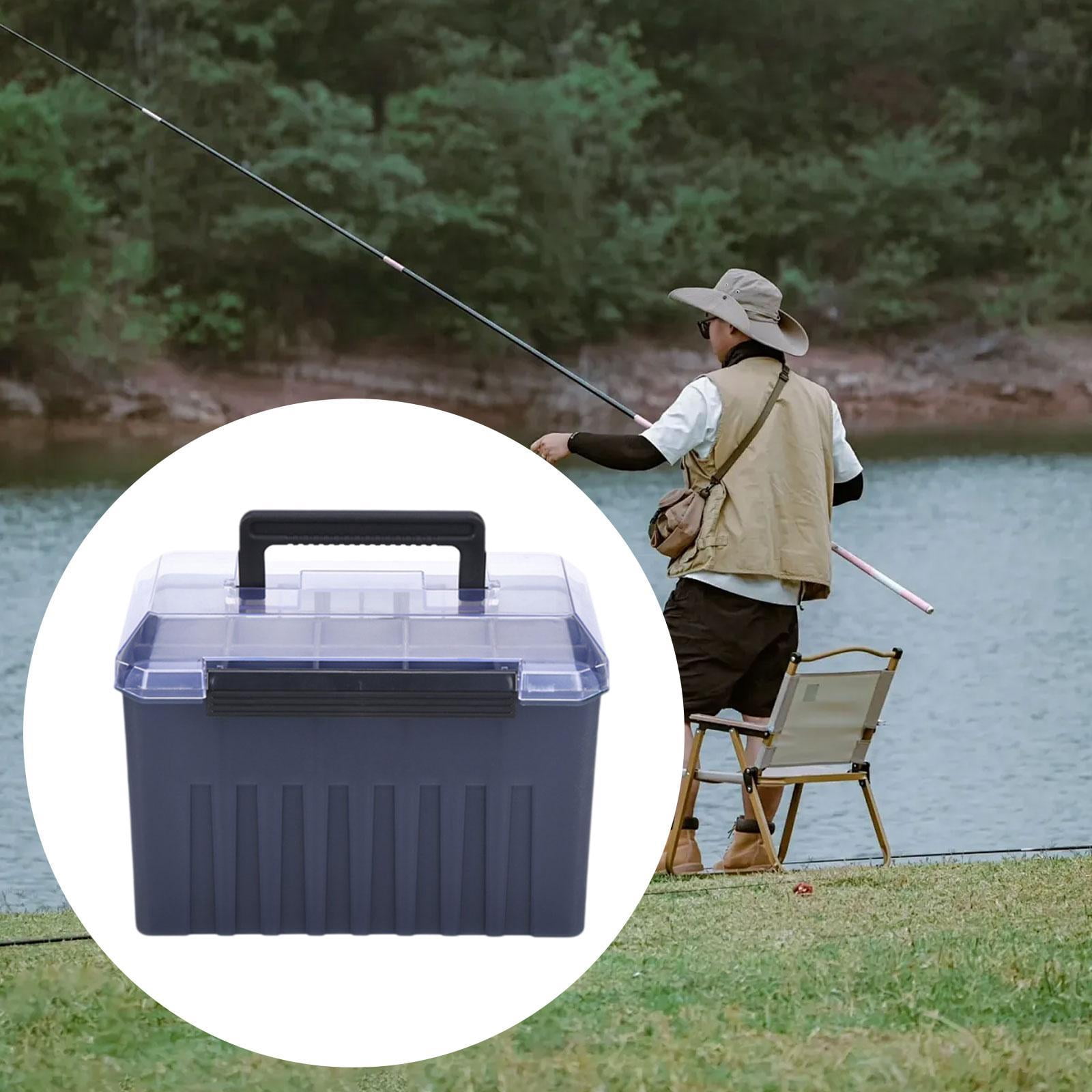 Wswqop Fishing Tackle Box Storage Case Fishing Accessories Portable Sturdy Multipurpose Style D