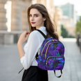 thumbnail image 6 of FORMRS Mini Backpack Purse for Women Quilted Travel Daypack Casual Shoulder Bag, Night Mushrooms Pattern, 6 of 7