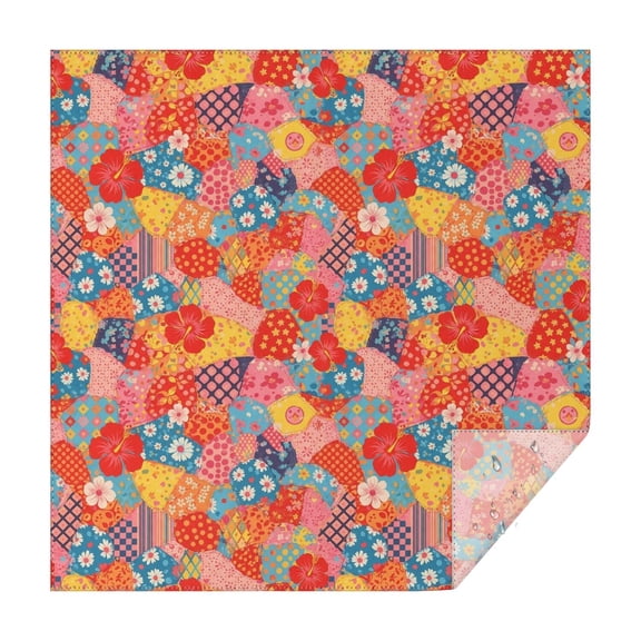 Pioneer Flower Floral Print Pattern Square Tablecloth, Waterproof Wipeable Spillproof Washable Table Cover for Home Kitchen Party Decor, 42"x42"