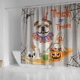 thumbnail image 4 of Trick or Treat Bulldog Funny Mummy Cosplay Pumpkin Candy Basket Shower Curtain Dog Lover Gifts Idea Waterproof Bathroom Bathtub Curtain - 12016, 4 of 5