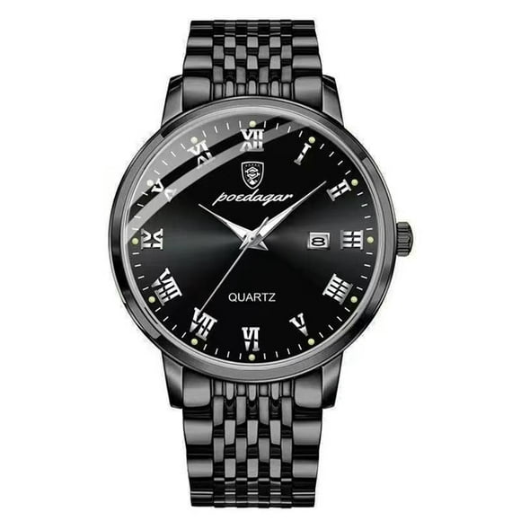 POEDAGAR Hommes Montre Fashion Business Luxe Horloge avec Date Semaine Hommes Sport Montres Étanche Lumineux Mens Quartz Montre-Bracelet