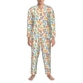 thumbnail image 3 of Yiaed Simple Drawing Print Men’s Pajamas Set - Long Sleeve Button Down Sleep Shirt and Pajama Bottoms Sleepwear Set Mens Pjs Sets Men's Pajama Bottoms-XX-Large, 3 of 7