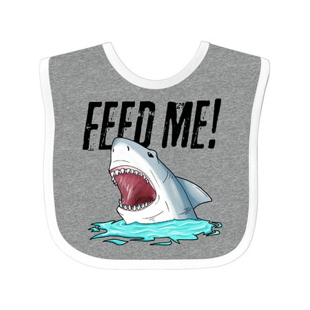 

Inktastic Feed Me with Shark Head Gift Baby Boy or Baby Girl Bib
