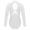 thumbnail image 4 of TSSOE Kids Girls Gymnastics Figure Ice Skating Dance Leotard Shiny Rhinestones Sheer Mesh Bodysuit White 8, 4 of 7