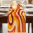 thumbnail image 3 of Table Runners 72 Inches Long Dress Scarves, Orange Brown Farmhouse Kitchen Table Runner, Coffee Tablerunners, Modern Farmhouse Abstract Patterned Art 14x72 Inch, 3 of 9