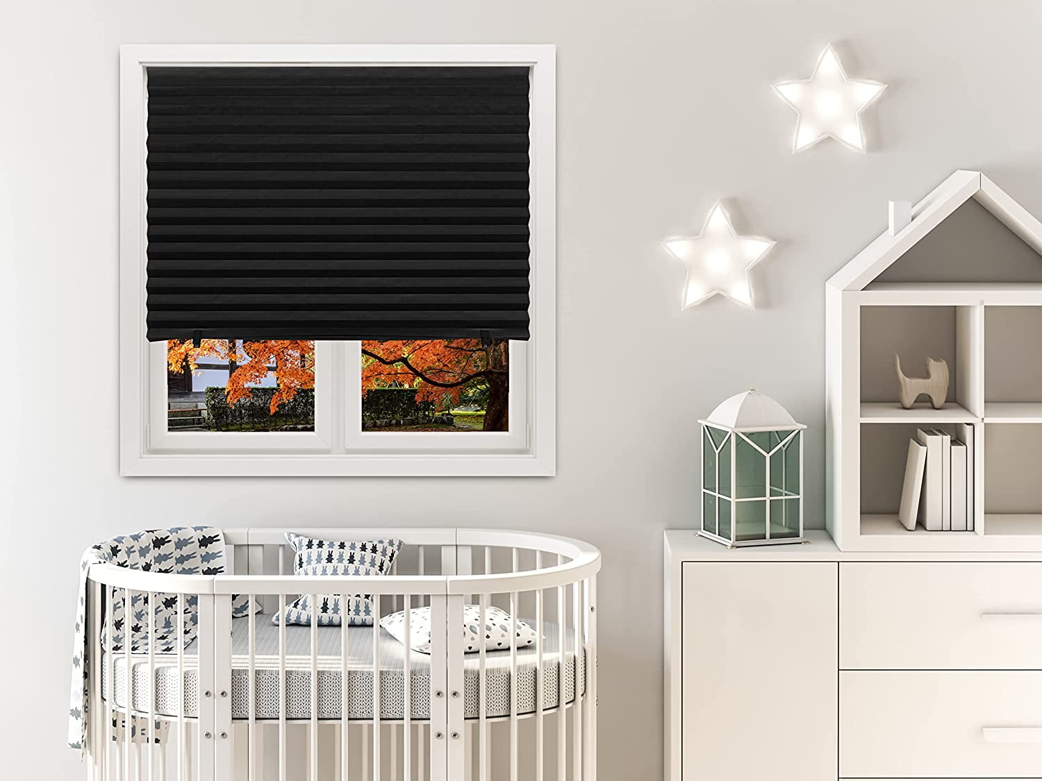 Redi Shade No Tools Original Blackout Pleated Paper Shade Black, 48" W x 72" L, 6 Pack