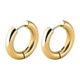 thumbnail image 1 of Women earring girl stud ear drop 1 pair 8/10/12/14/16/18/20mm stainless steel hoop men cartilage gold ear piercing--18mm--Gold--Product code 83344 18mm Gold, 1 of 5