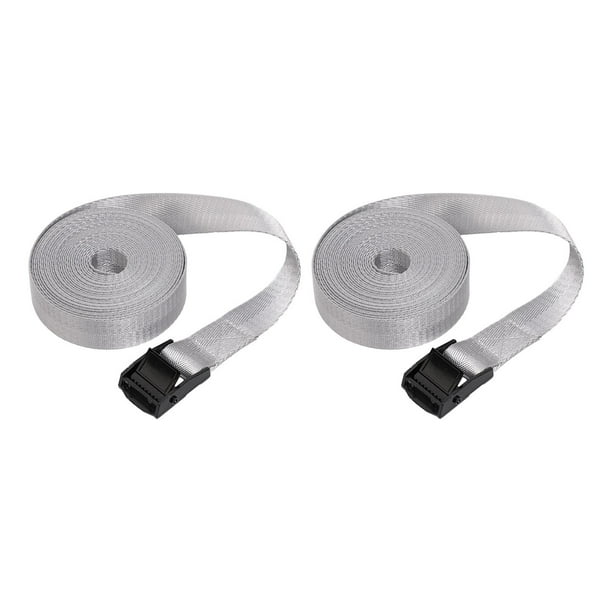 2 correas de amarre con hebilla de leva ajustable, correas de amarre portátiles Gris