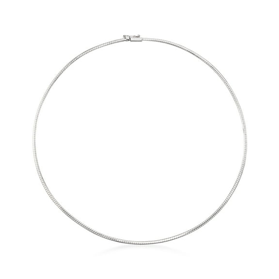 Ross-Simons Italian 1.8mm 14kt White Gold Omega Necklace, Women's, Adult